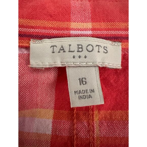 Talbots Dress Women 16 Plaid Sleeveless button - Picture 8 of 11